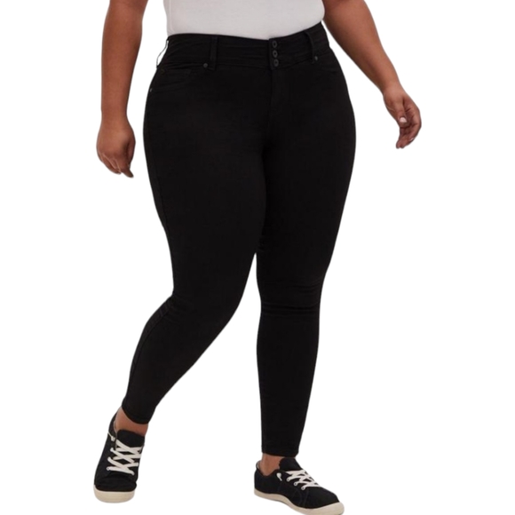 torrid Denim - Torrid Black High Rise Skinny Super Stretch Jegging Jean Size 16